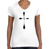 Women's Fine Jersey V-Neck Tee Thumbnail